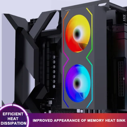 RAM Memory Cooler ARGB 600-3600RPM 4Pin PWM/5V 3Pin Memory Cooling Radiator with Dual 5020 Cooling Fans for DDR4 DDR5 RAM Cooler